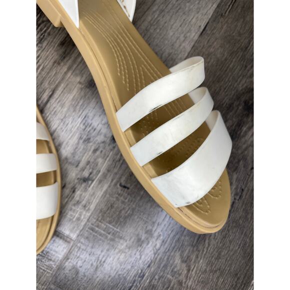 CROCS White and Tan Flats - Picture 4 of 9